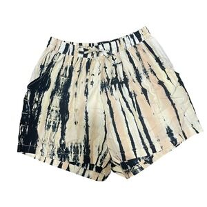 Lusana Donovan Shorts NWT Women's Large Lattice Tie Dye Drawstring Elastic Waist